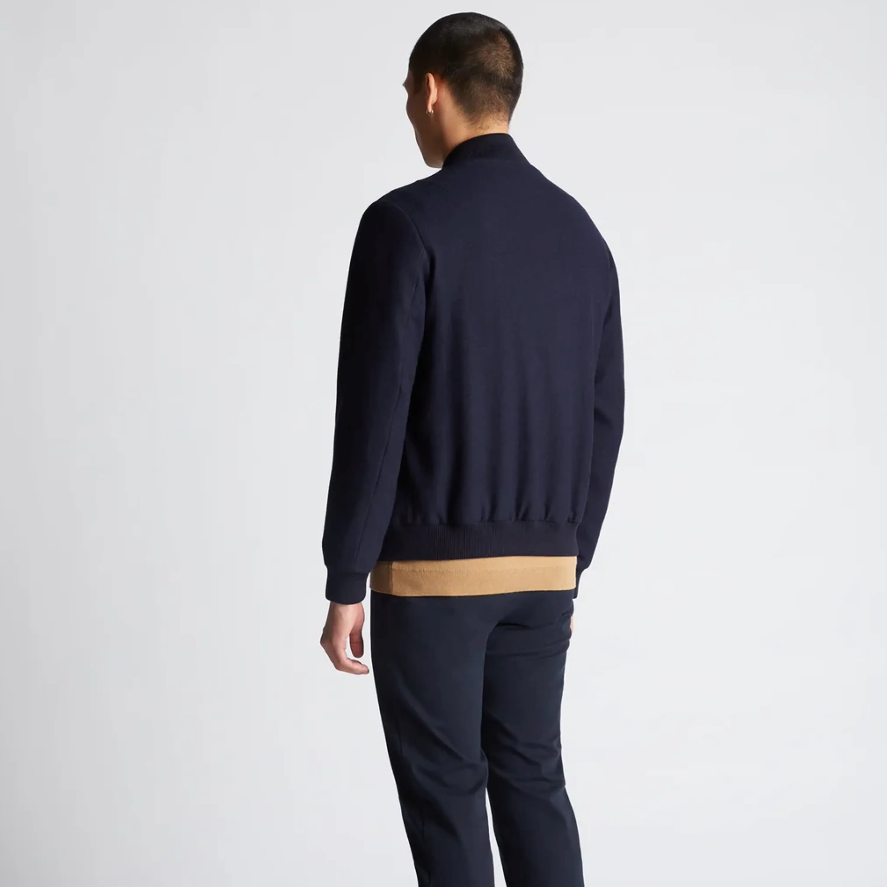 Remus Tapered Fit Wool-Blend Bomber Jacket - Navy