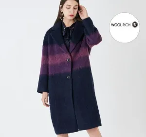 Retro Woolen Gradient Outwear Women Coat