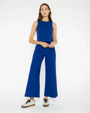 Ripley Rader Cobalt Ponte Knit Wide Leg Pant: Cropped