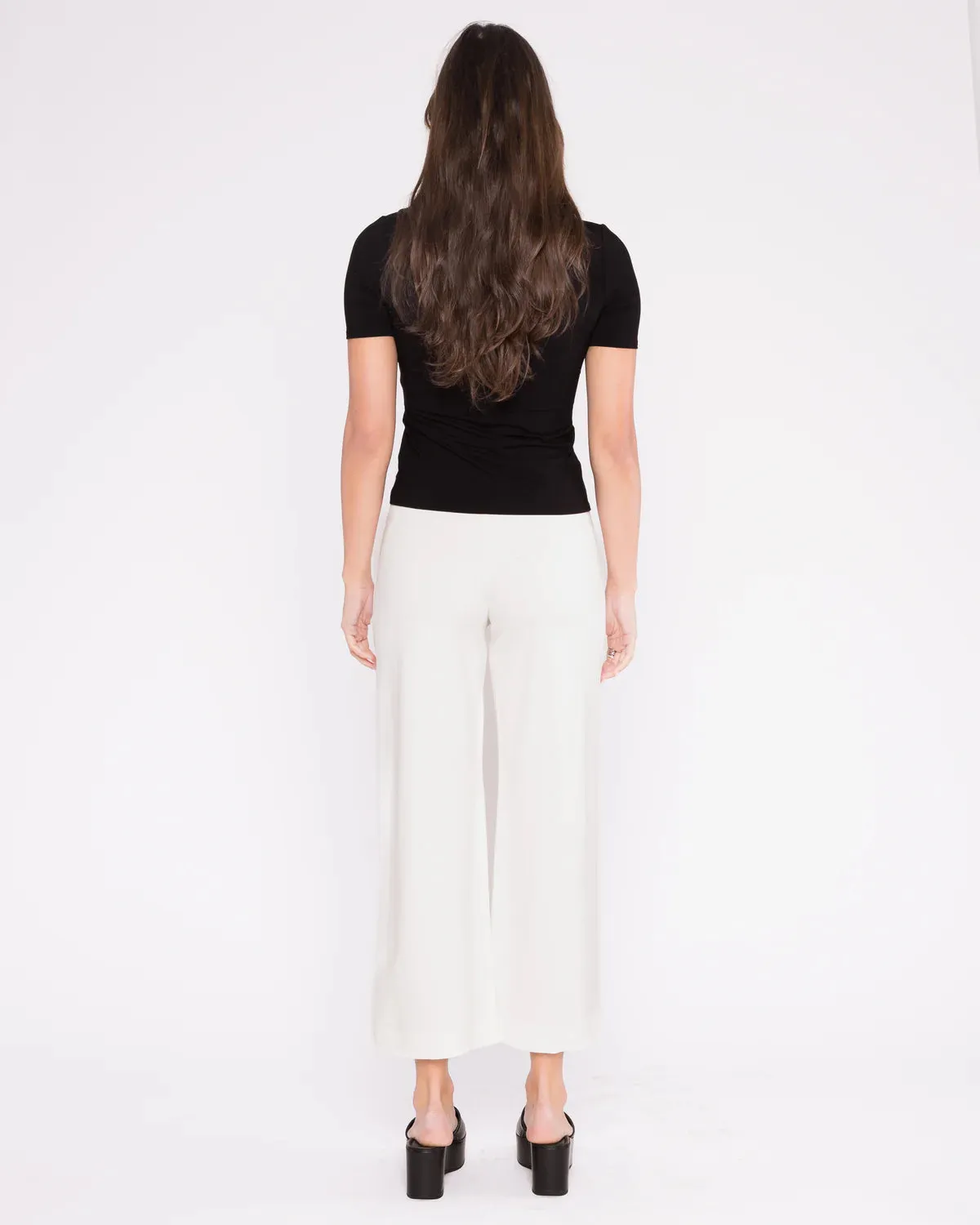 Ripley Rader Off-White Ponte Knit Straight Leg Pant: Cropped