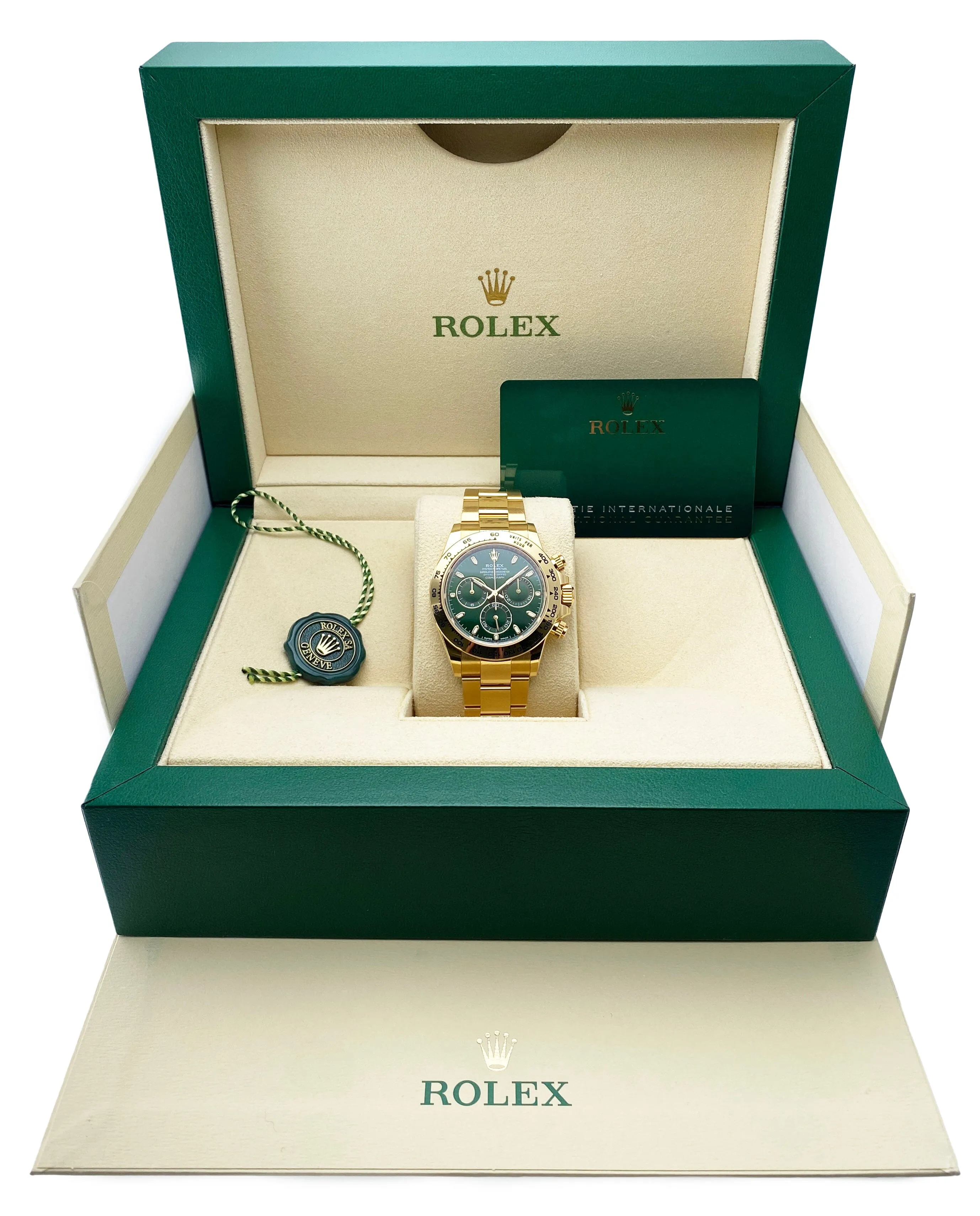 Rolex Daytona 116508 Green Dial Mens Watch Box Papers