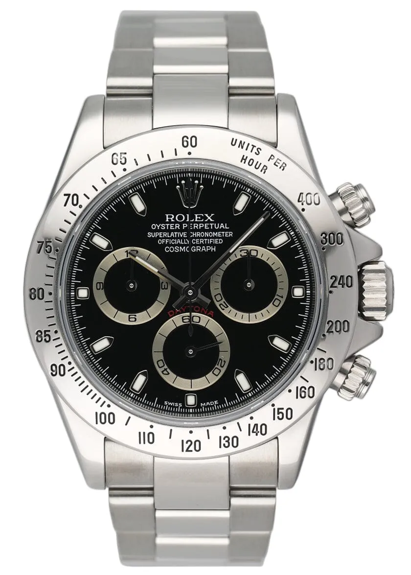 Rolex Daytona 116520 Black Dial Steel Mens Watch Box Papers