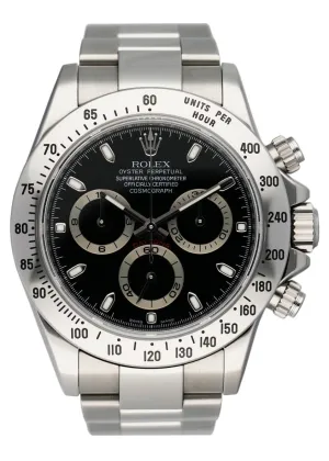 Rolex Daytona 116520 Black Dial Steel Mens Watch Box Papers