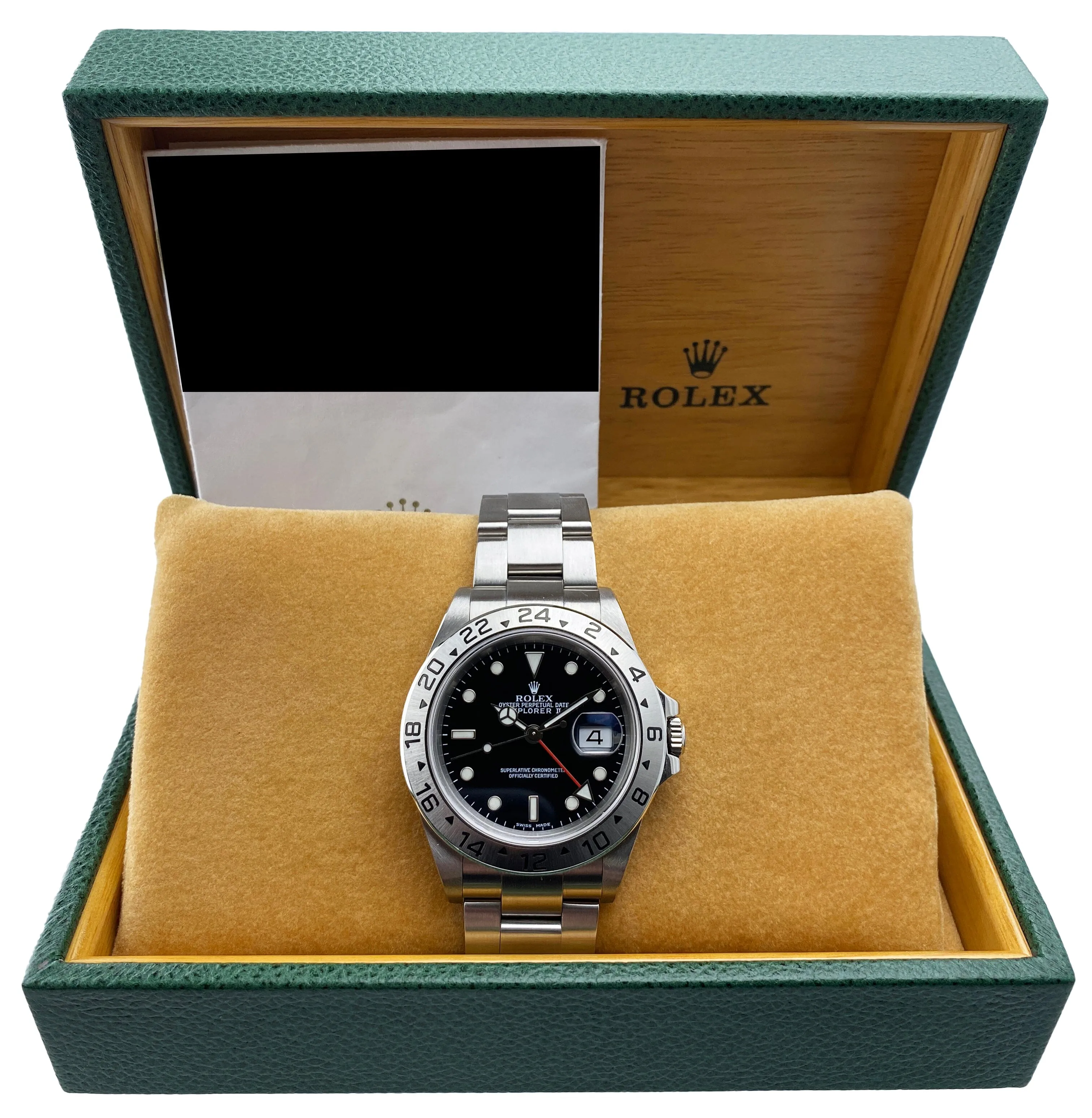 Rolex Explorer II 16570 Black Dial Mens Watch Box Papers
