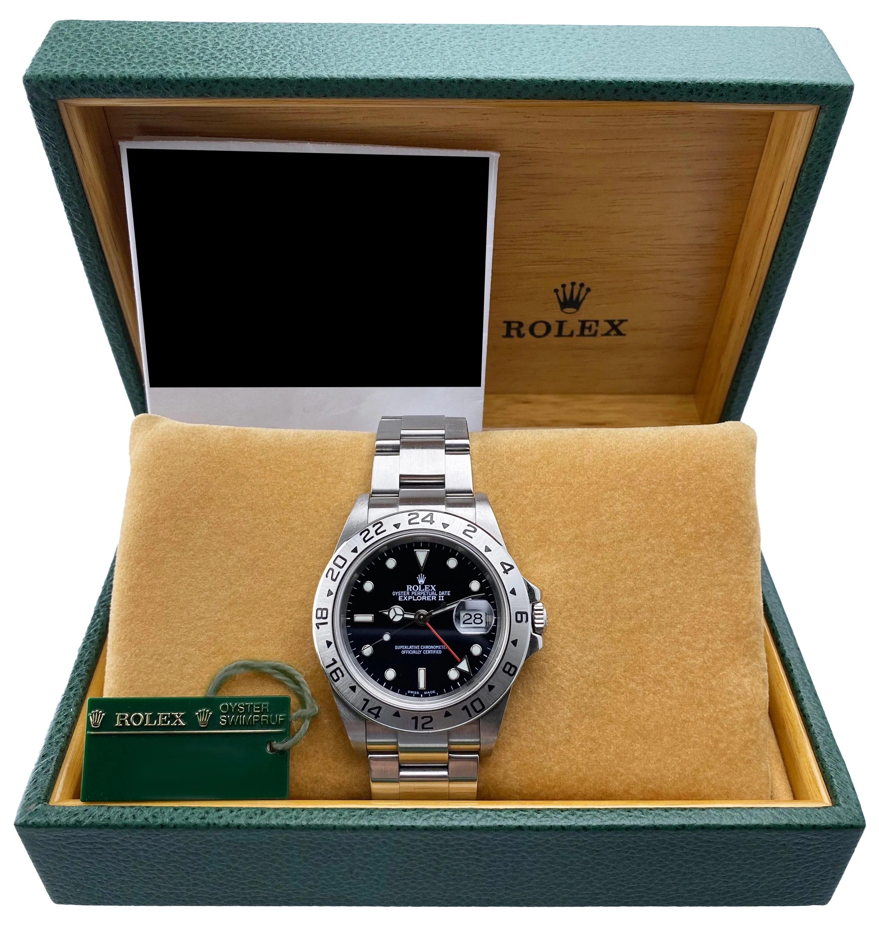 Rolex Explorer II 16570 Black Dial Mens Watch Papers