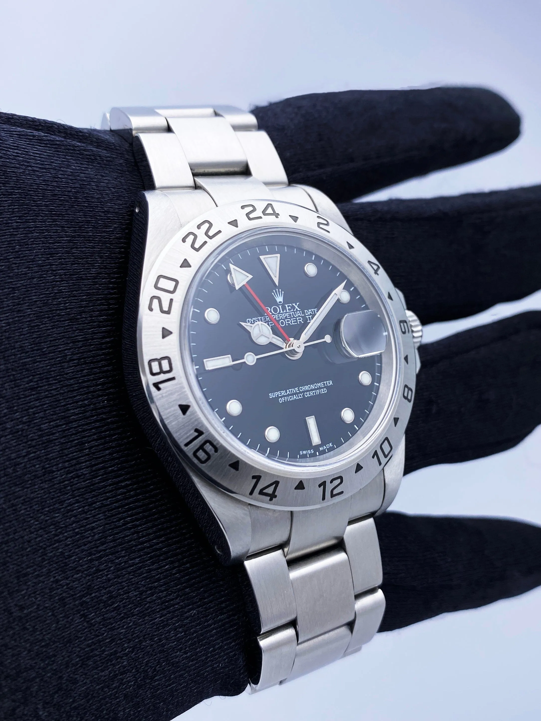 Rolex Explorer II 16570 Black Dial Mens Watch Papers