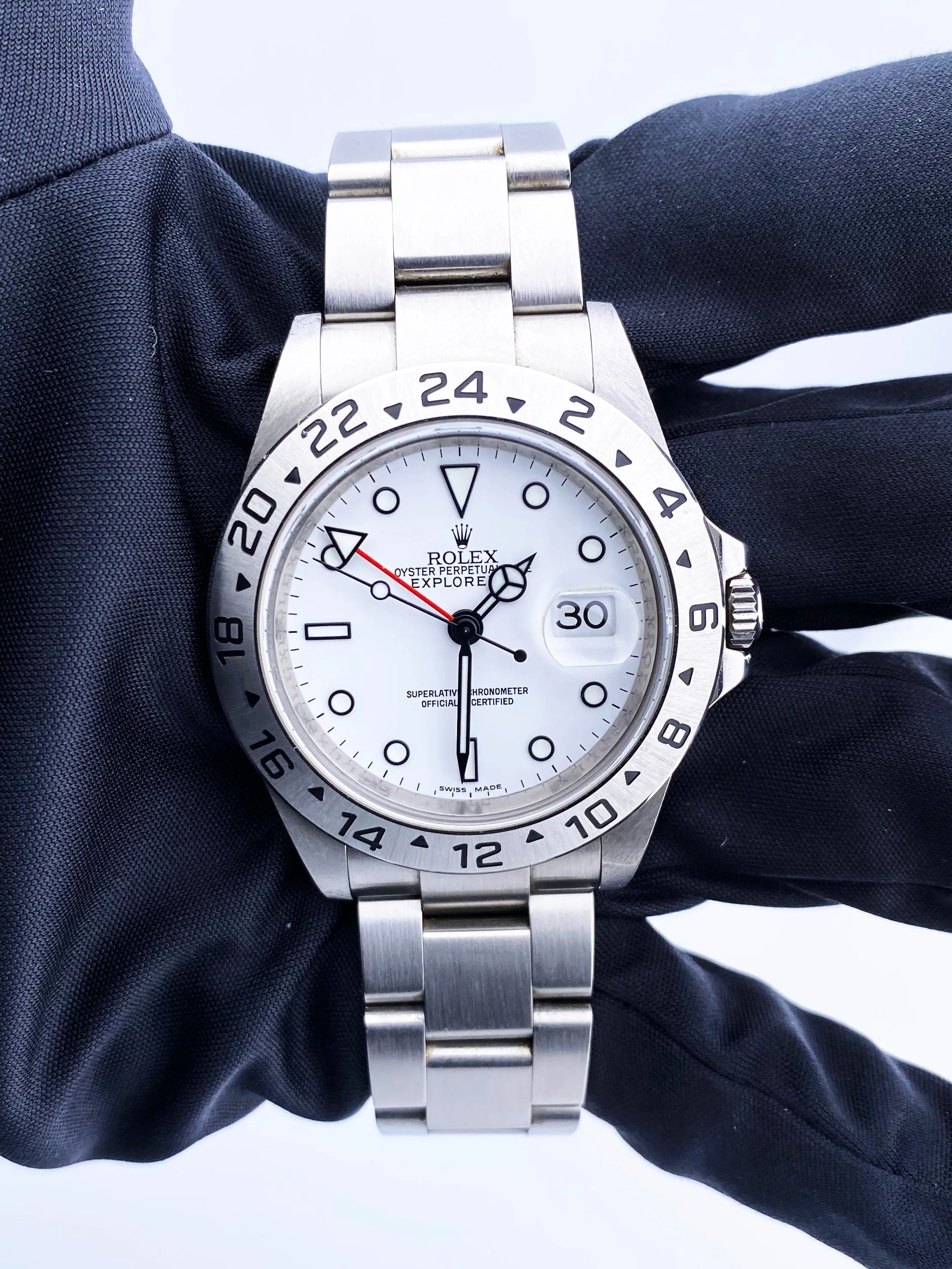 Rolex Explorer II 16570 Engraved Rehaut Mens Watch
