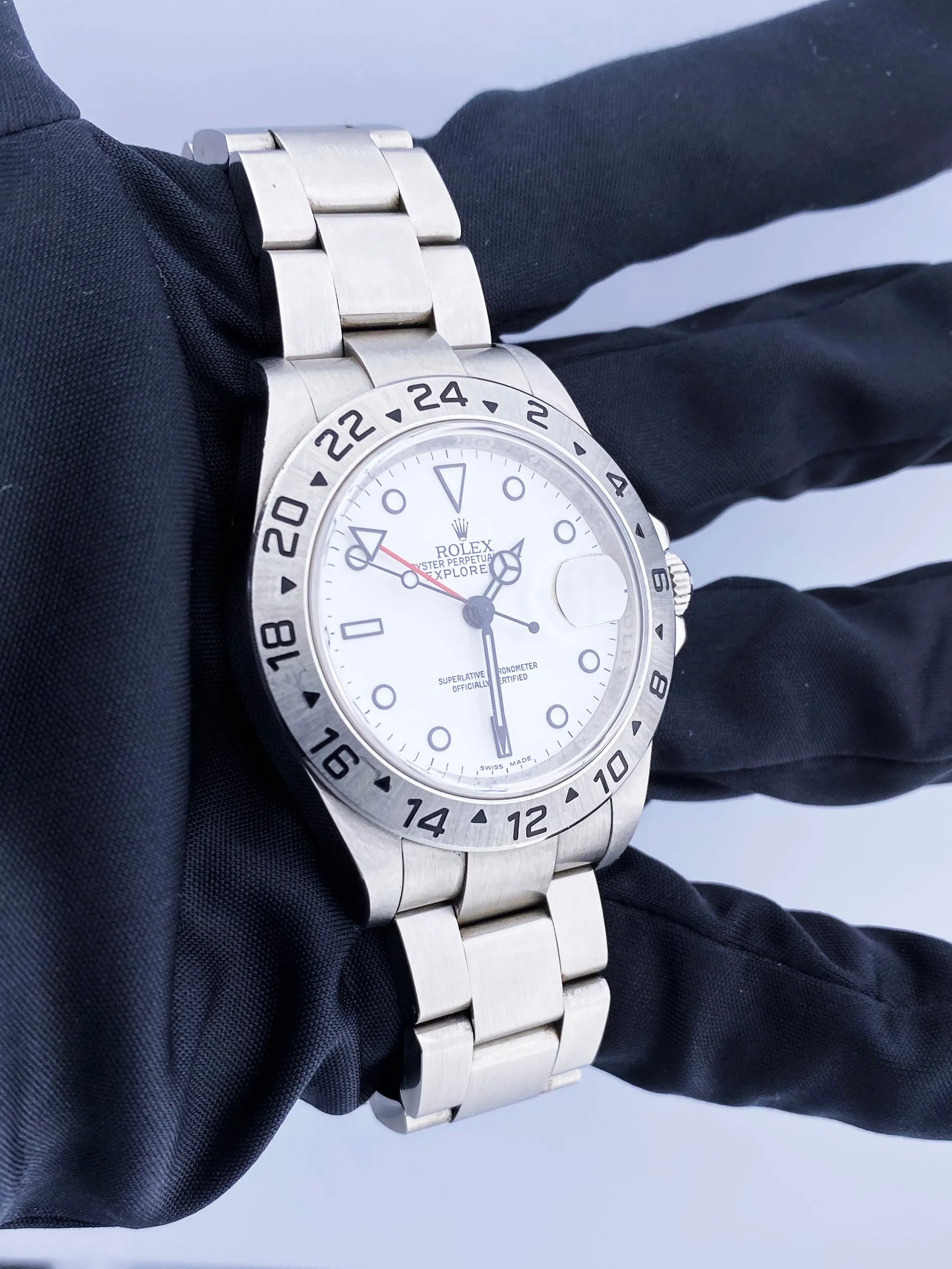 Rolex Explorer II 16570 Engraved Rehaut Mens Watch