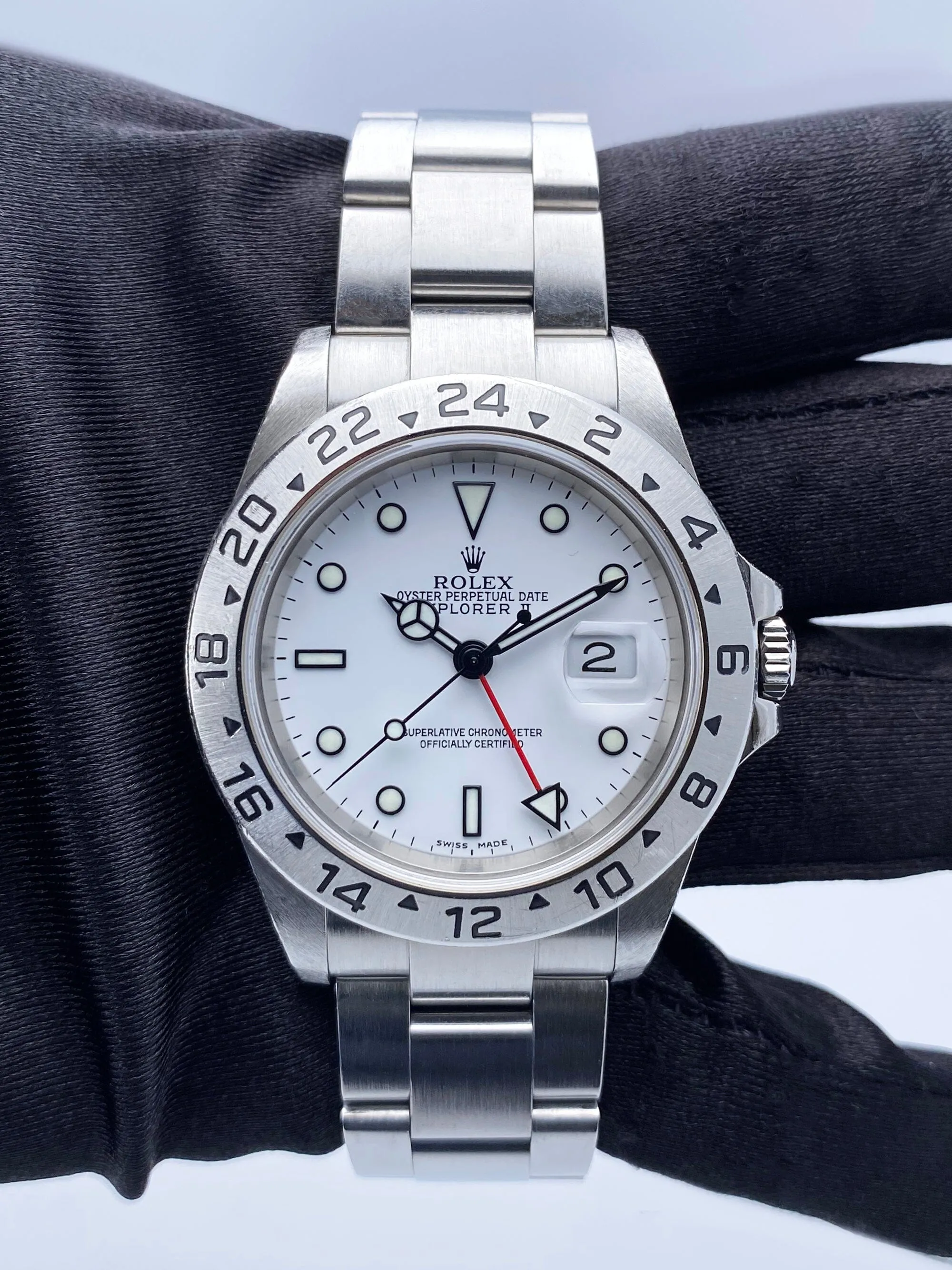 Rolex Explorer II 16570 White Dial Mens Watch Box Papers