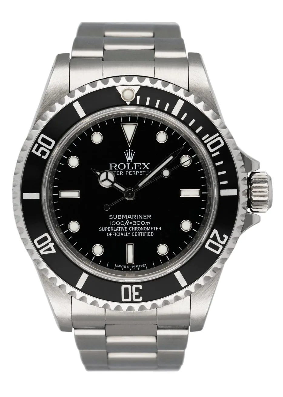 Rolex Oyster Perpetual Submariner 14060M Engraved Rehaut No Date Mens Watch