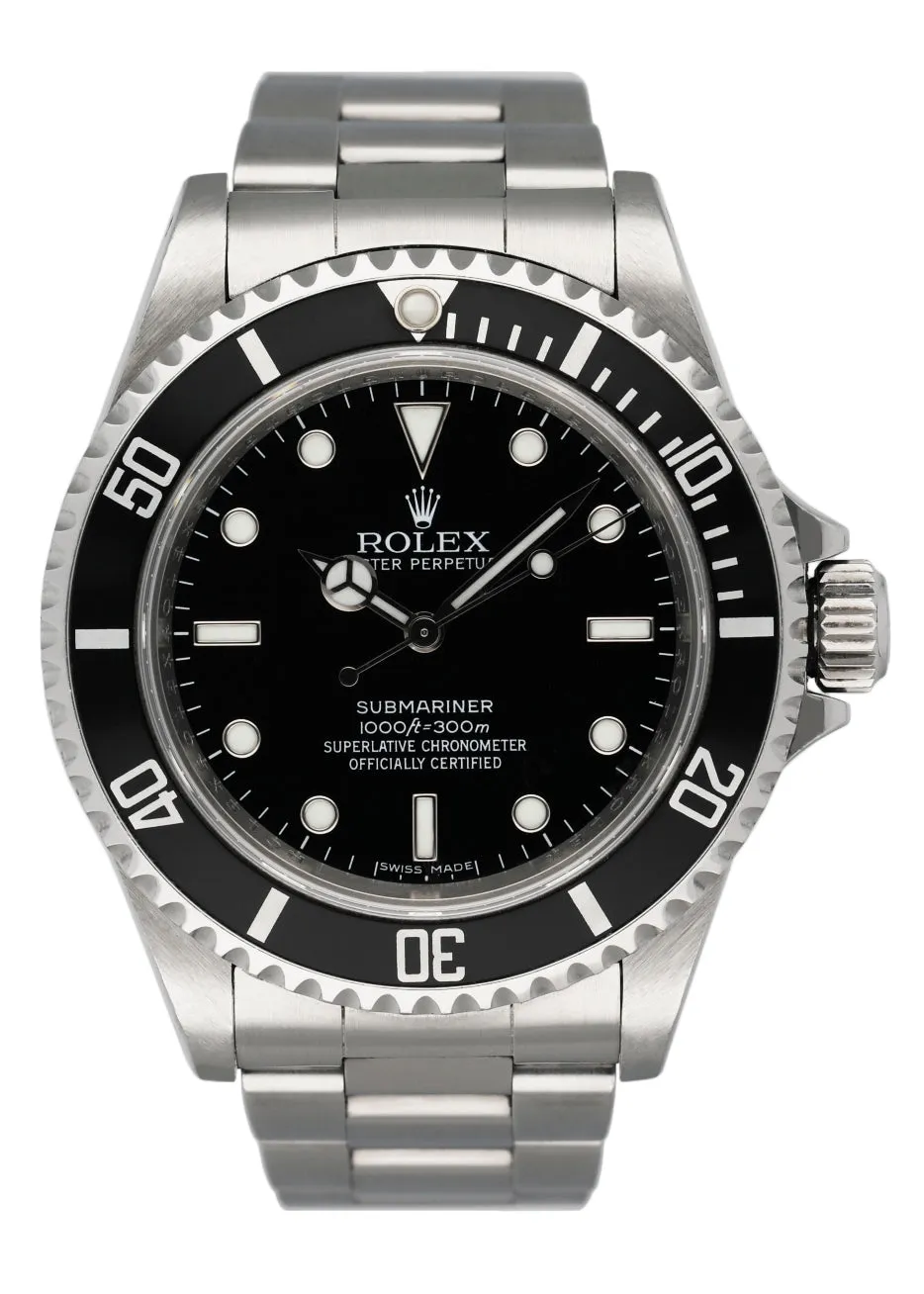 Rolex Oyster Perpetual Submariner 14060M Engraved Rehaut No Date Mens Watch