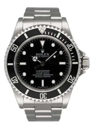Rolex Oyster Perpetual Submariner 14060M Engraved Rehaut No Date Mens Watch
