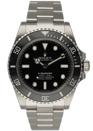 Rolex Submariner 124060 No Date Mens Watch Box & Papers