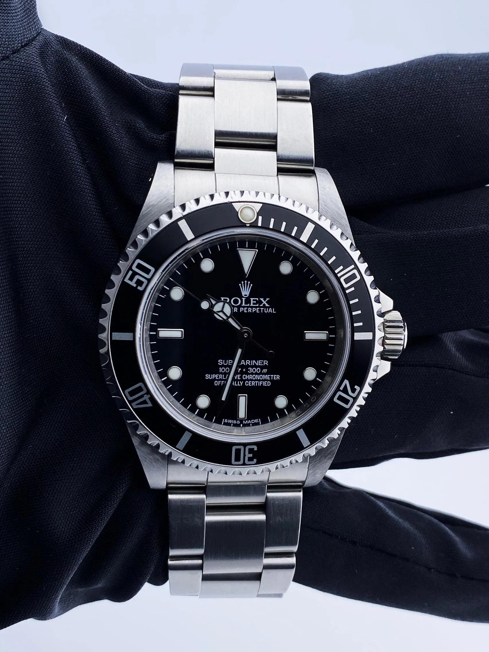 Rolex Submariner 14060M No Date Engraved Rehaut Mens Watch