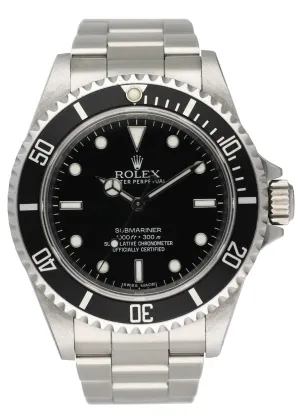 Rolex Submariner 14060M No Date Engraved Rehaut Mens Watch