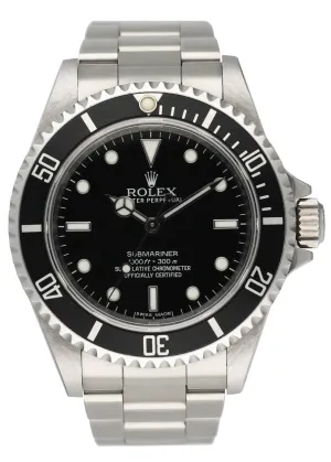 Rolex Submariner 14060M No Date Engraved Rehaut Mens Watch