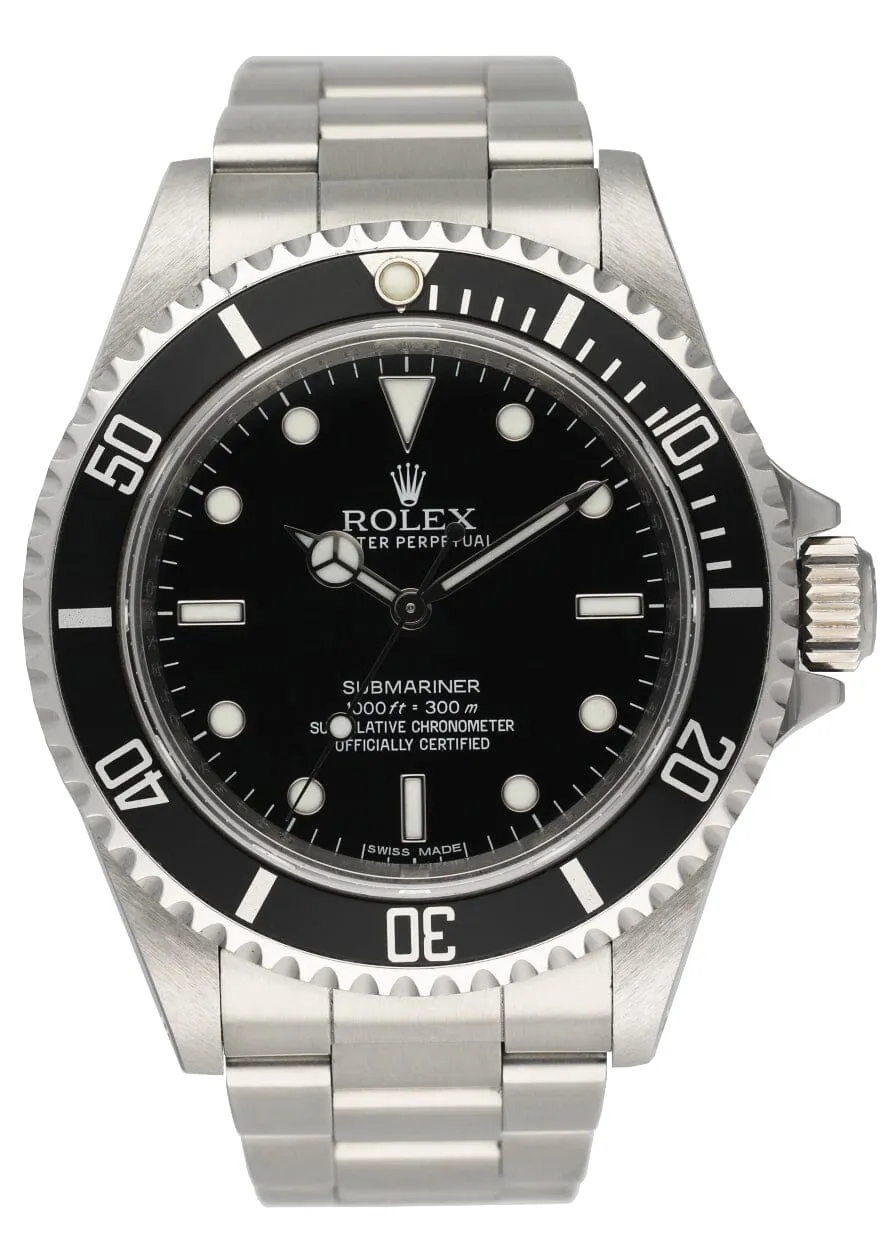 Rolex Submariner 14060M No Date Engraved Rehaut Mens Watch