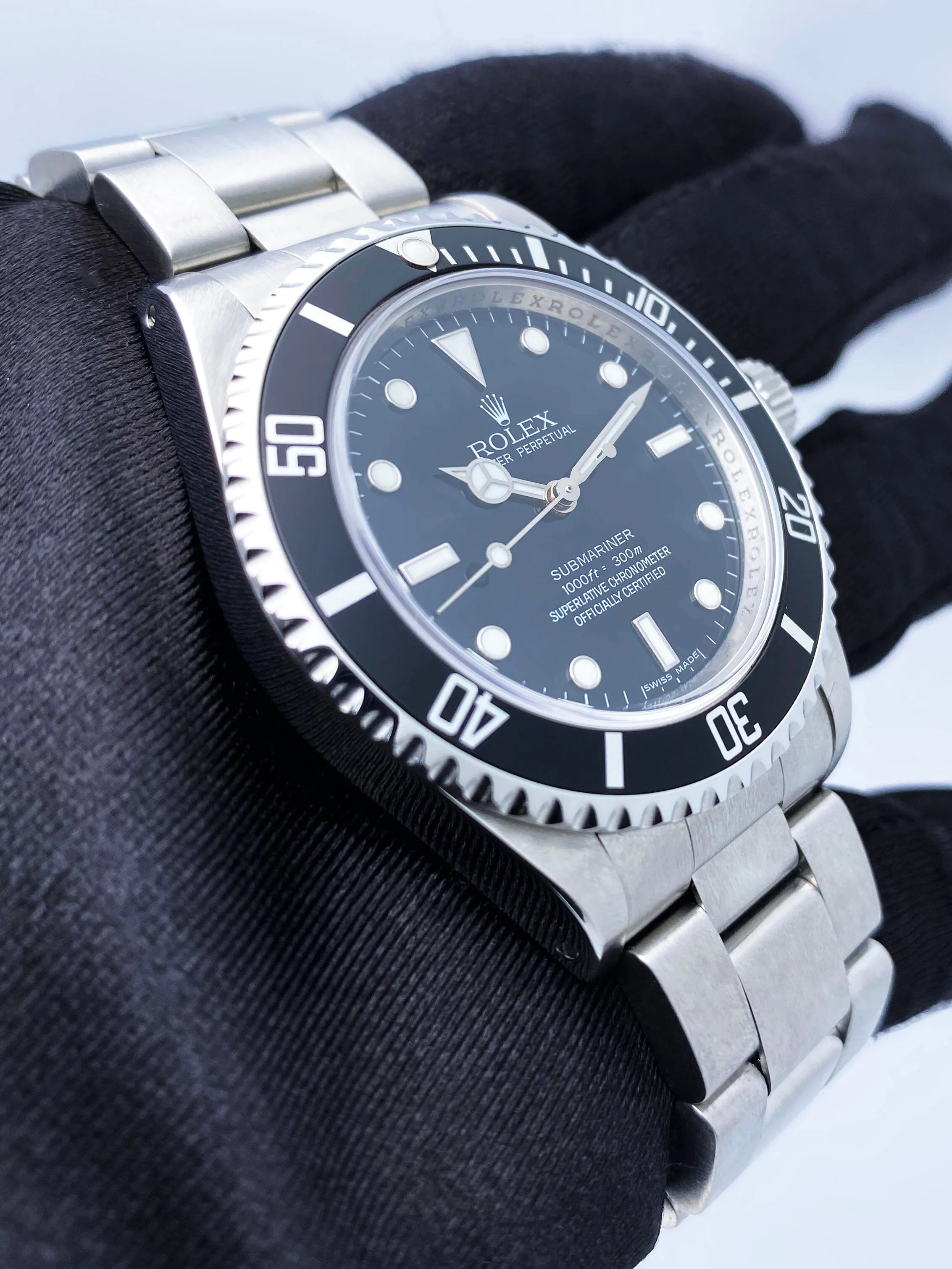 Rolex Submariner 14060M No Date Engraved Rehaut Mens Watch
