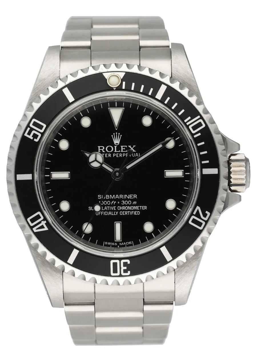 Rolex Submariner 14060M No Date Engraved Rehaut Mens Watch