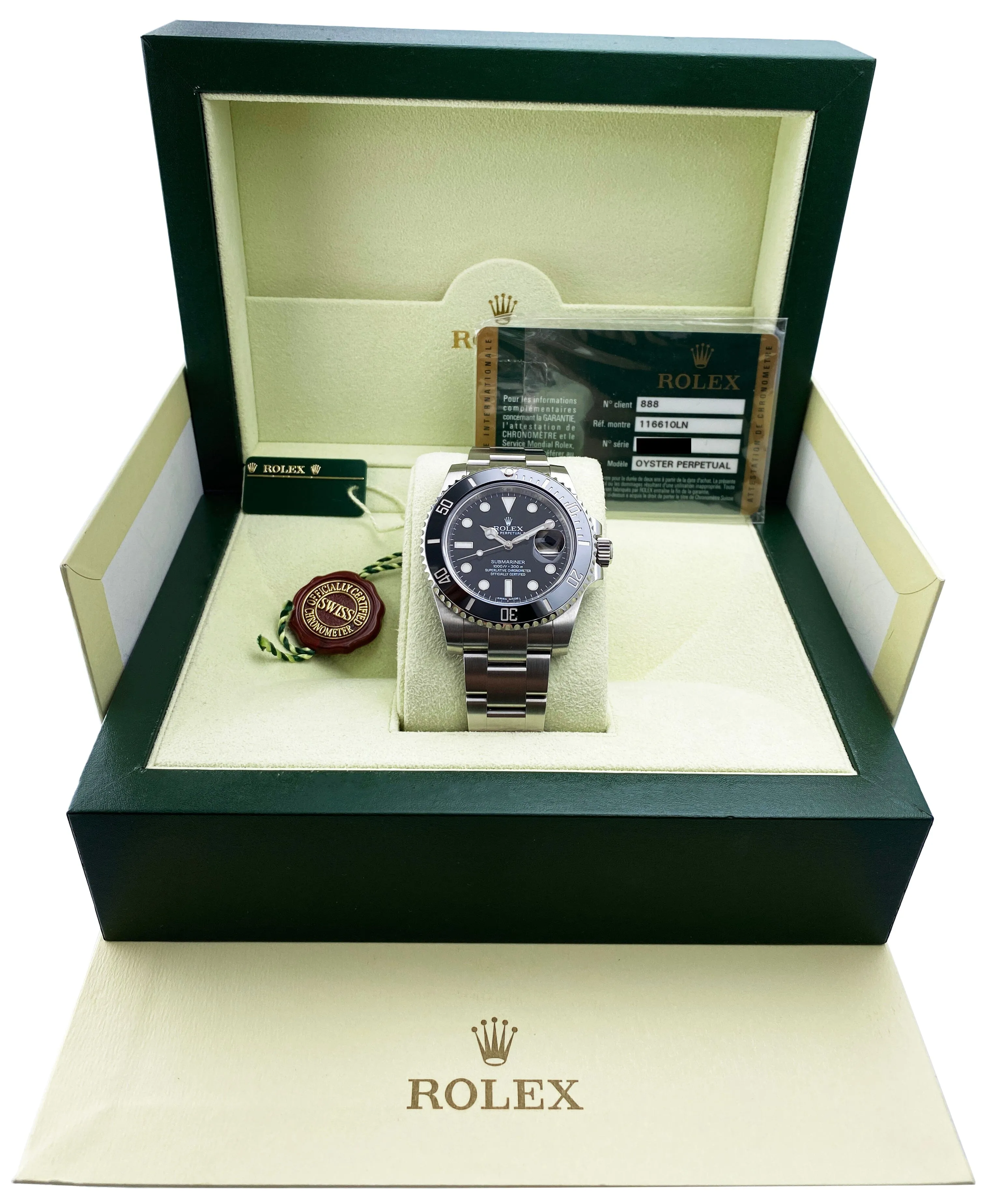 Rolex Submariner Date 116610LN Mens Watch Box Papers