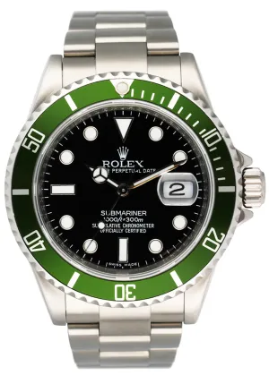 Rolex Submariner Date 16610LV Kermit Mens Watch