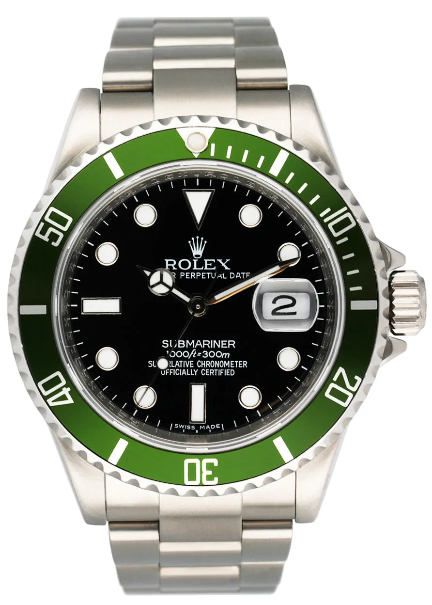 Rolex Submariner Date 16610LV Kermit Mens Watch