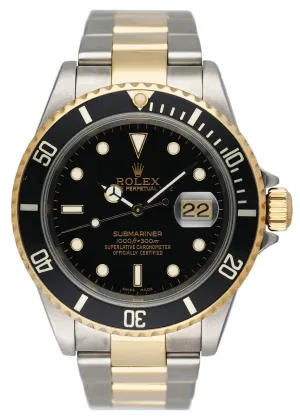 Rolex Submariner Date 16613 Two-Tone Mens Watch