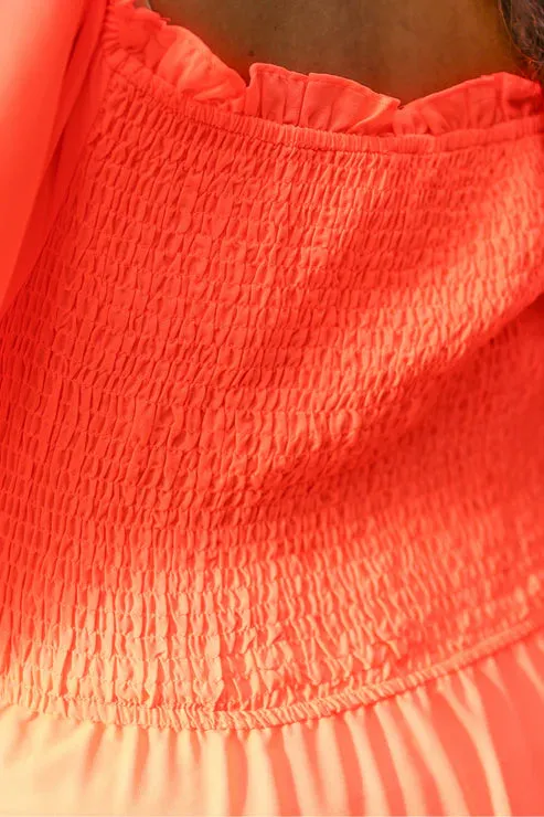 Ryan Ruffle Top in Coral