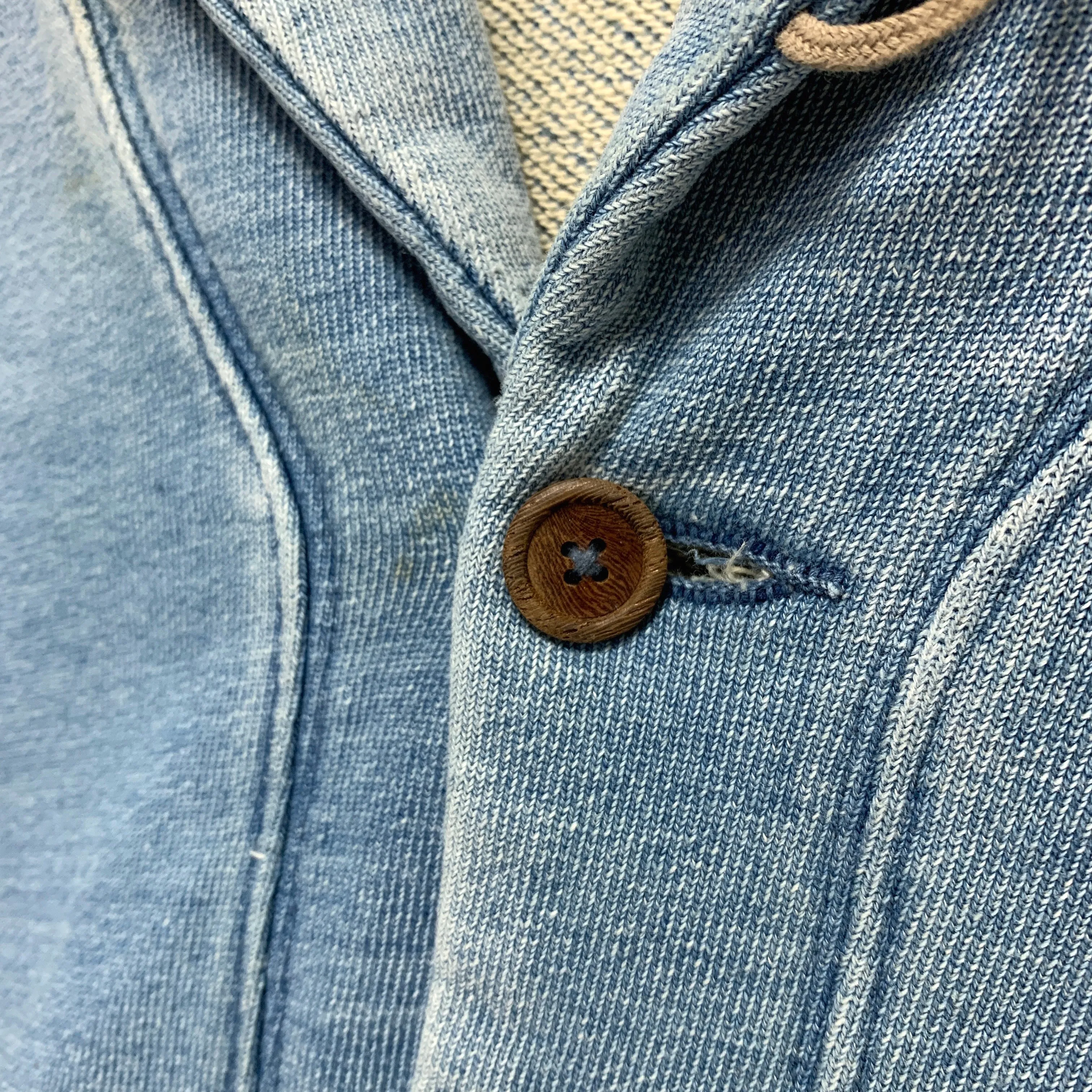 [S] Kapital Kountry Indigo Distressed Sweat Cardigan Jacket