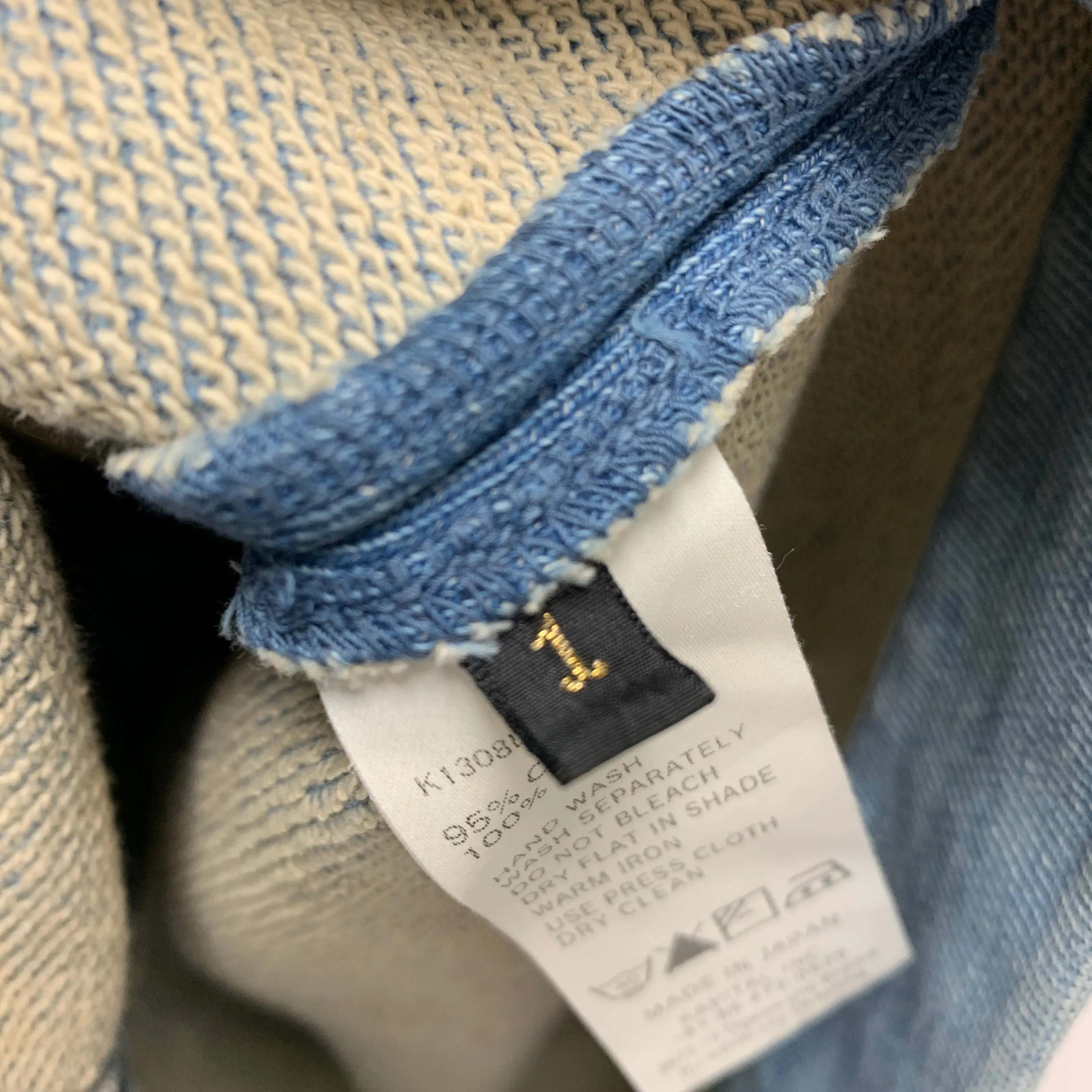 [S] Kapital Kountry Indigo Distressed Sweat Cardigan Jacket
