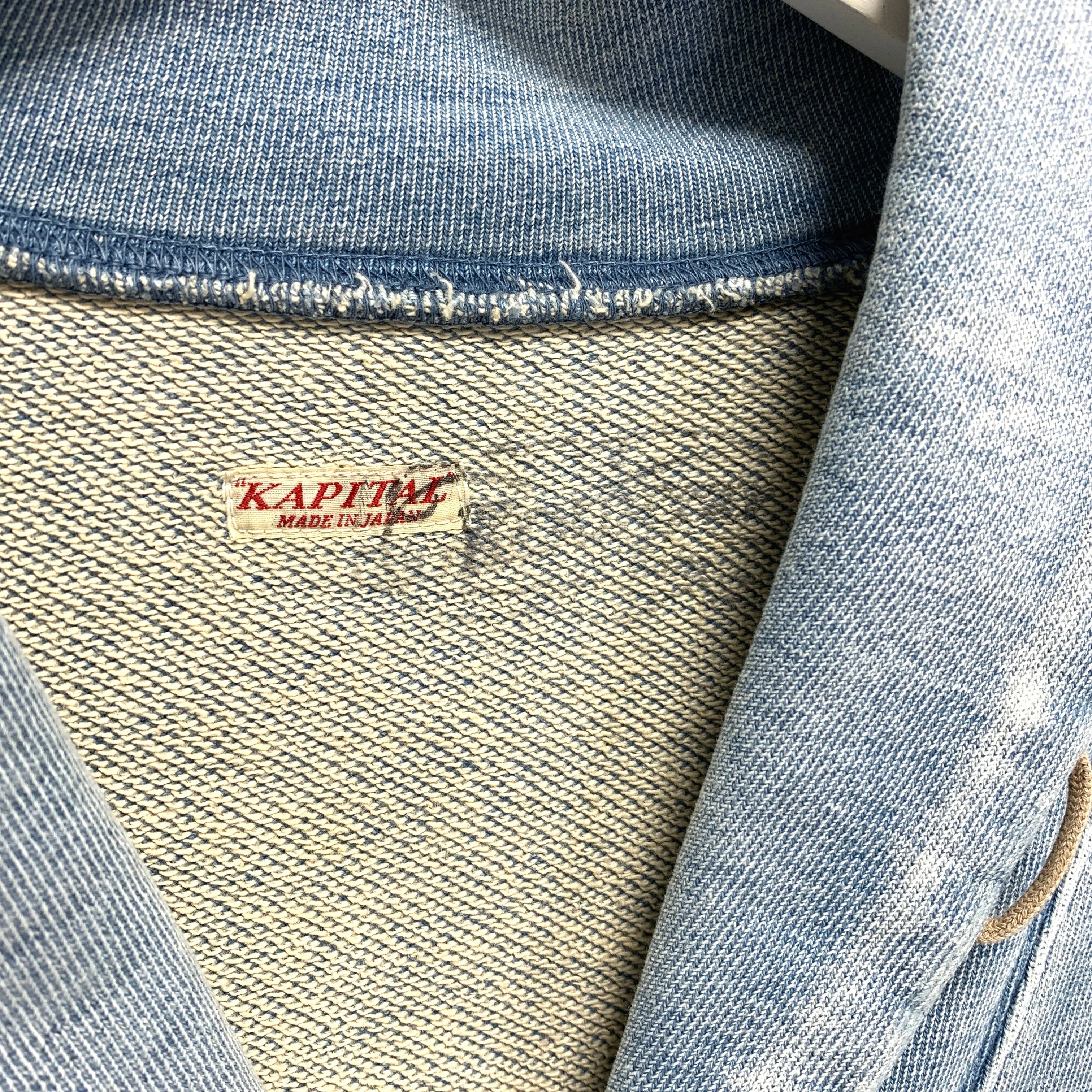 [S] Kapital Kountry Indigo Distressed Sweat Cardigan Jacket