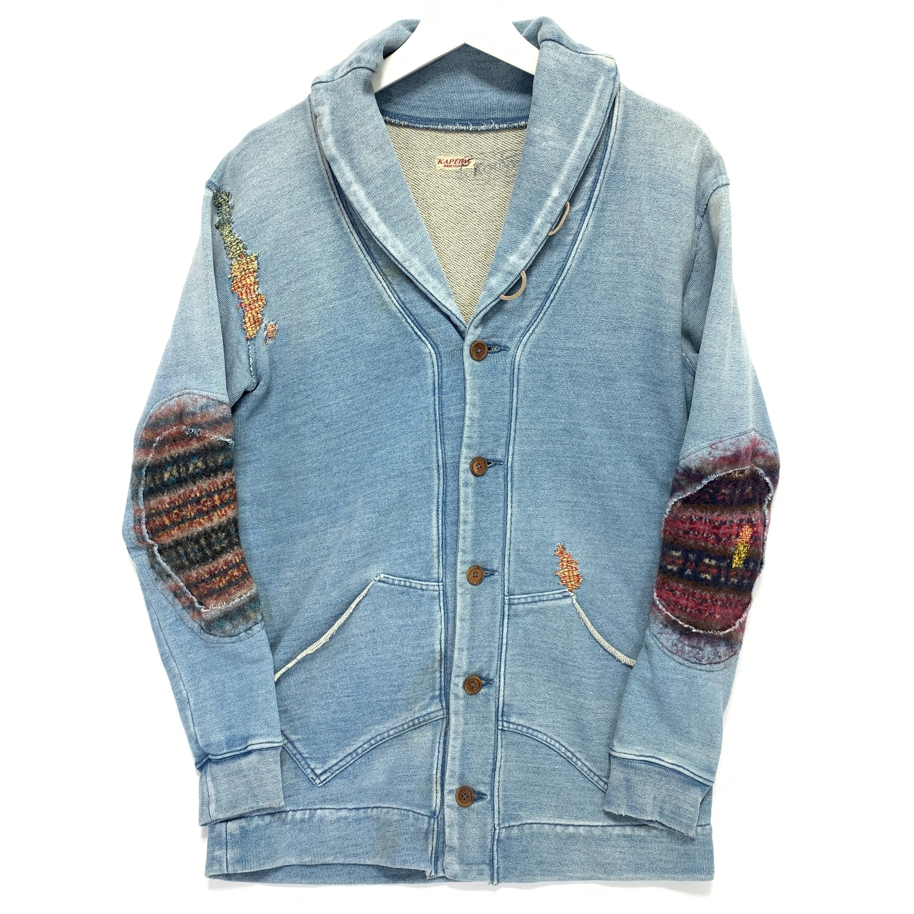[S] Kapital Kountry Indigo Distressed Sweat Cardigan Jacket