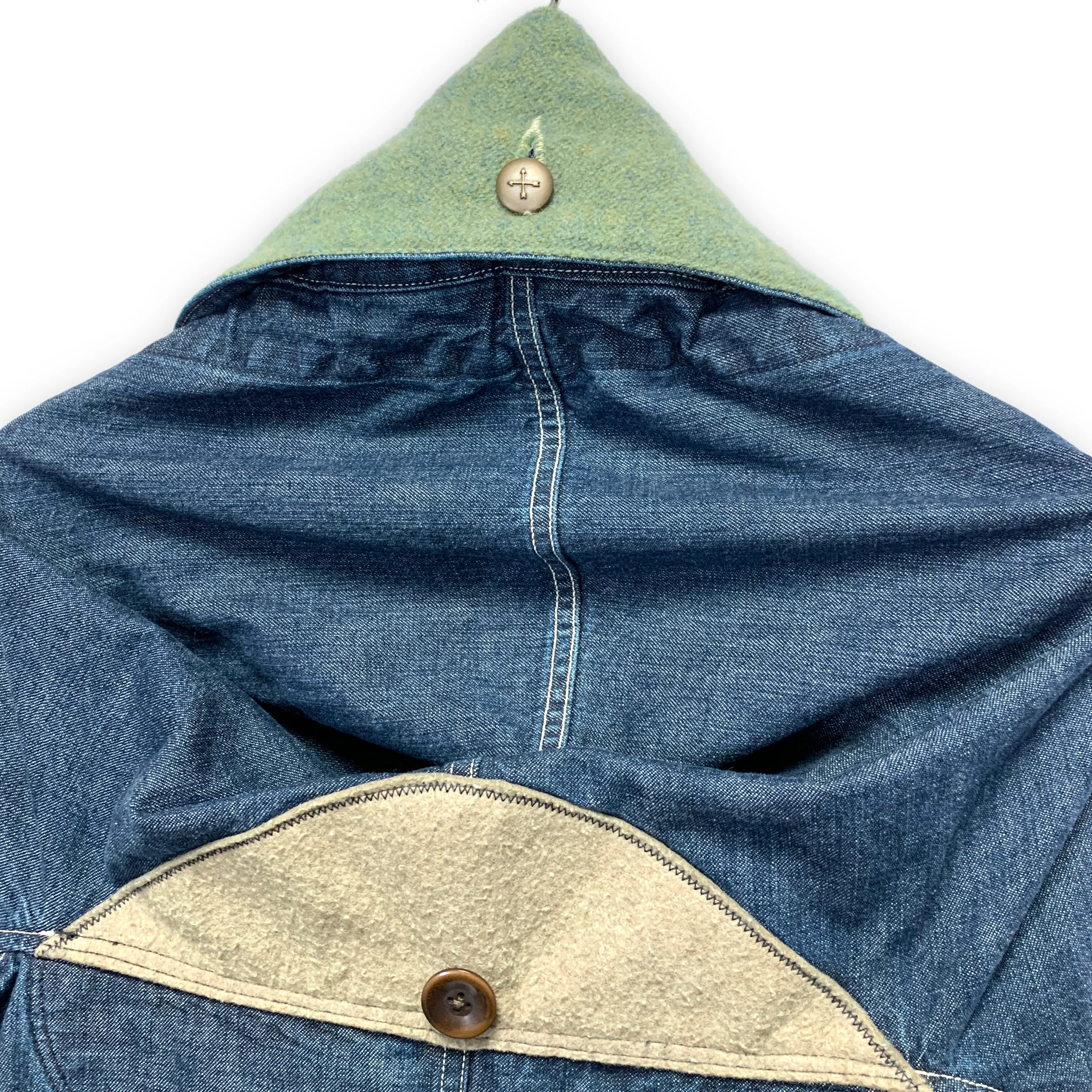 [S] Kapital Yamashiro Made Denim Wool Katsuragi Ring Coat Jacket