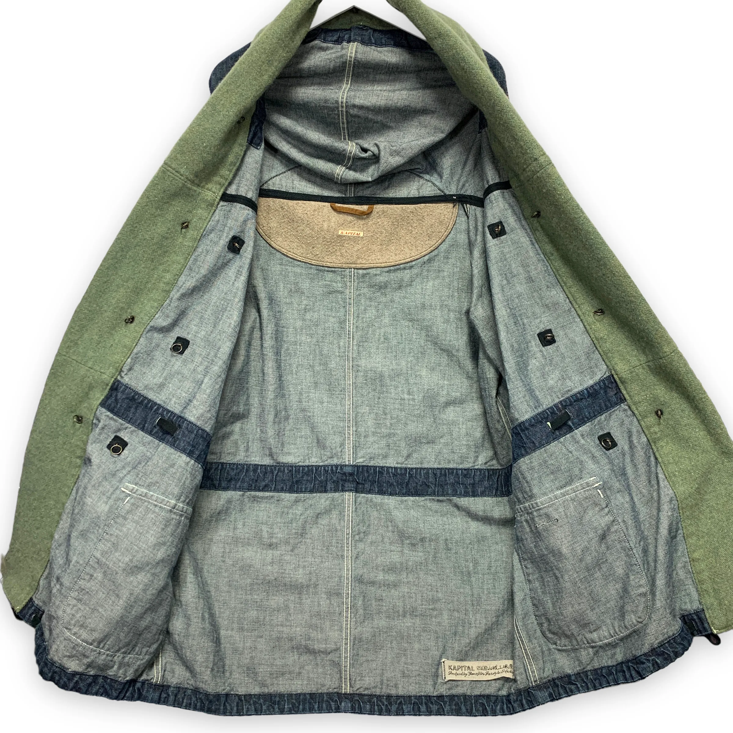 [S] Kapital Yamashiro Made Denim Wool Katsuragi Ring Coat Jacket
