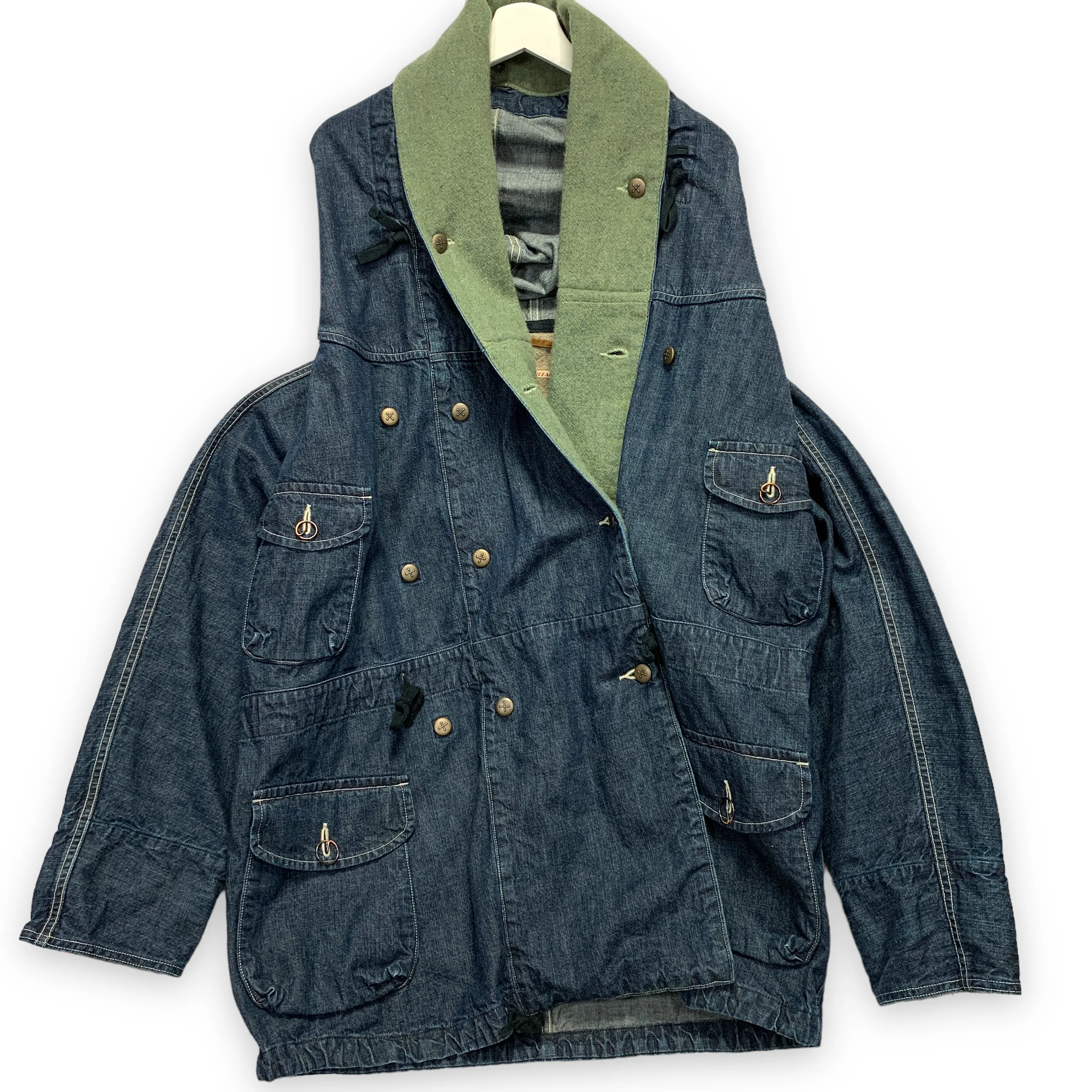[S] Kapital Yamashiro Made Denim Wool Katsuragi Ring Coat Jacket