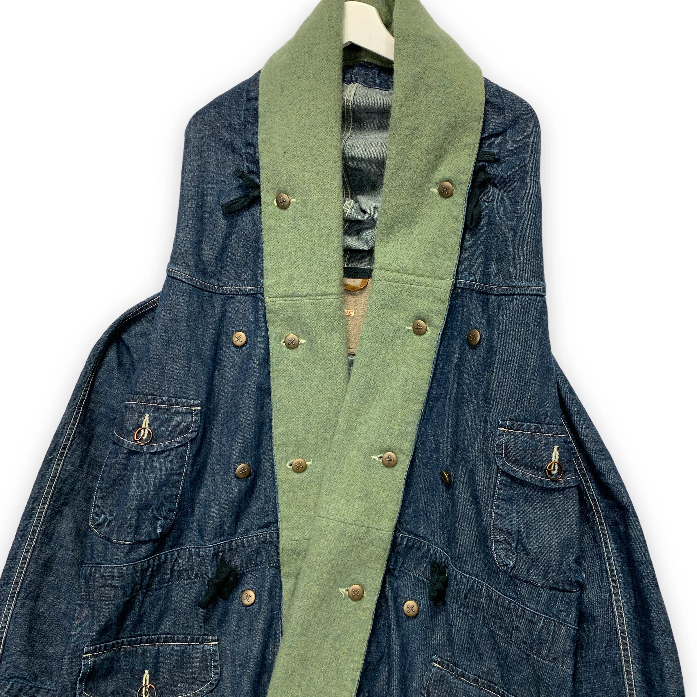 [S] Kapital Yamashiro Made Denim Wool Katsuragi Ring Coat Jacket