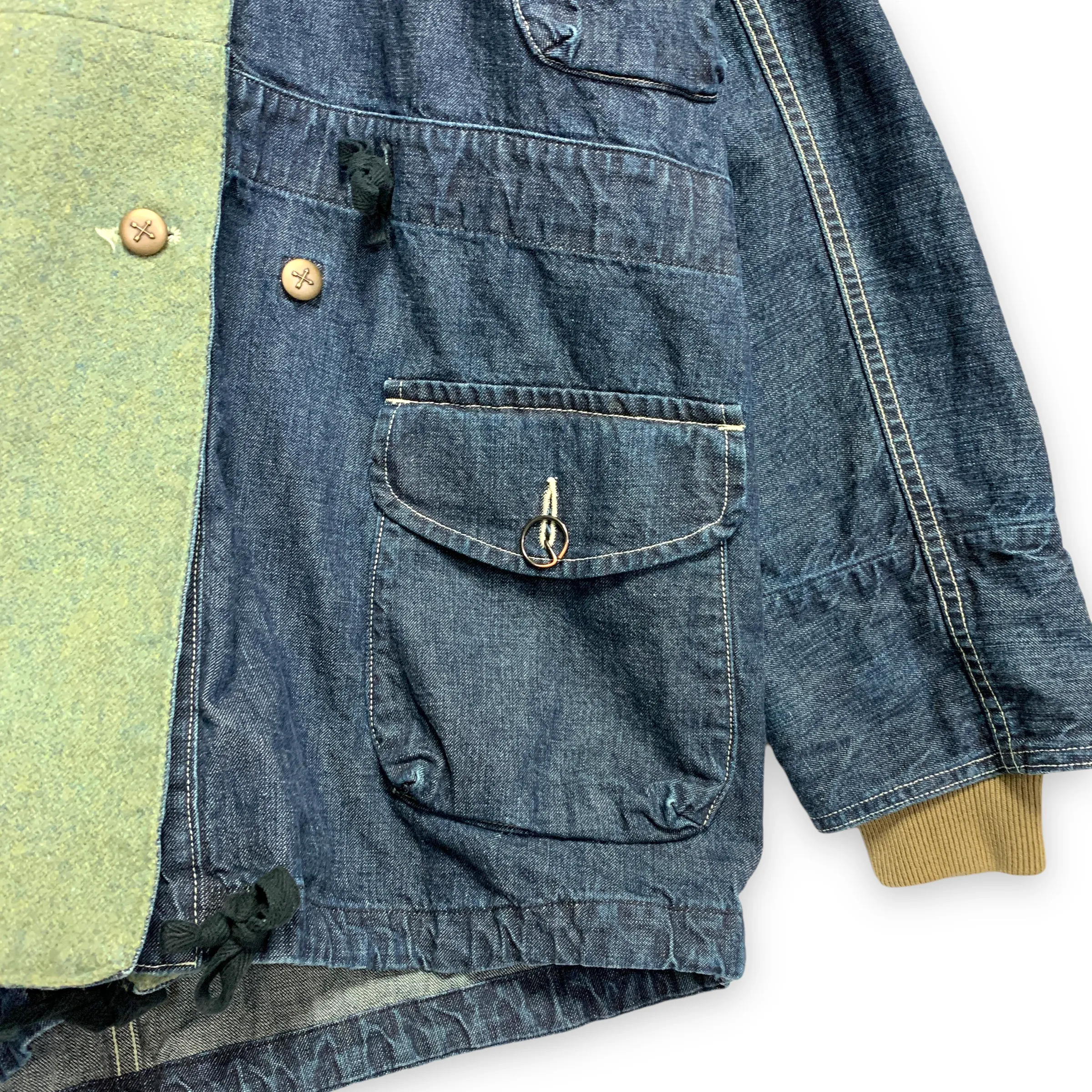[S] Kapital Yamashiro Made Denim Wool Katsuragi Ring Coat Jacket