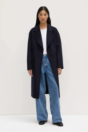 Sadie Single Breasted Wool Coat - Midnight