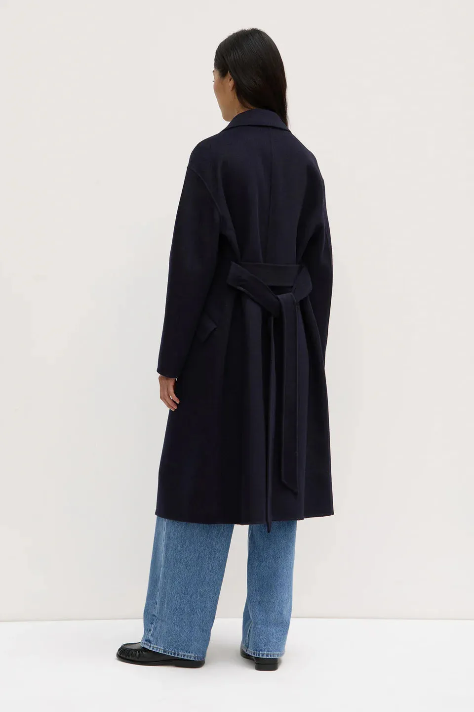 Sadie Single Breasted Wool Coat - Midnight