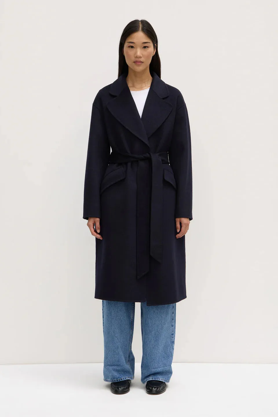 Sadie Single Breasted Wool Coat - Midnight