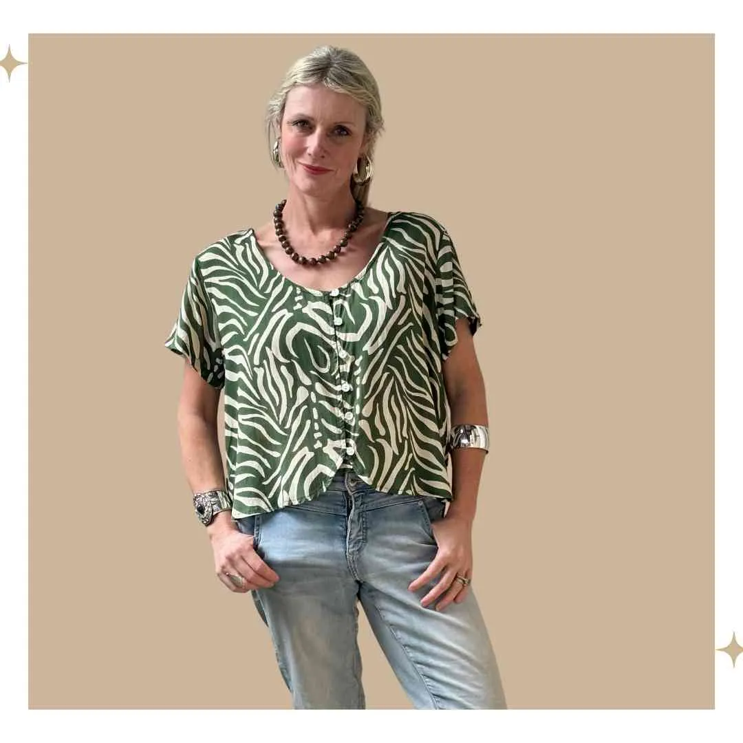 SALMA Button Blouse - Alocacia