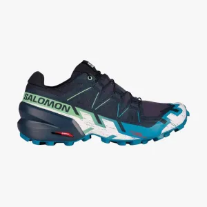 Salomon Mens Speedcross 6 Trail Shoe Carbon Tahitan Tide White