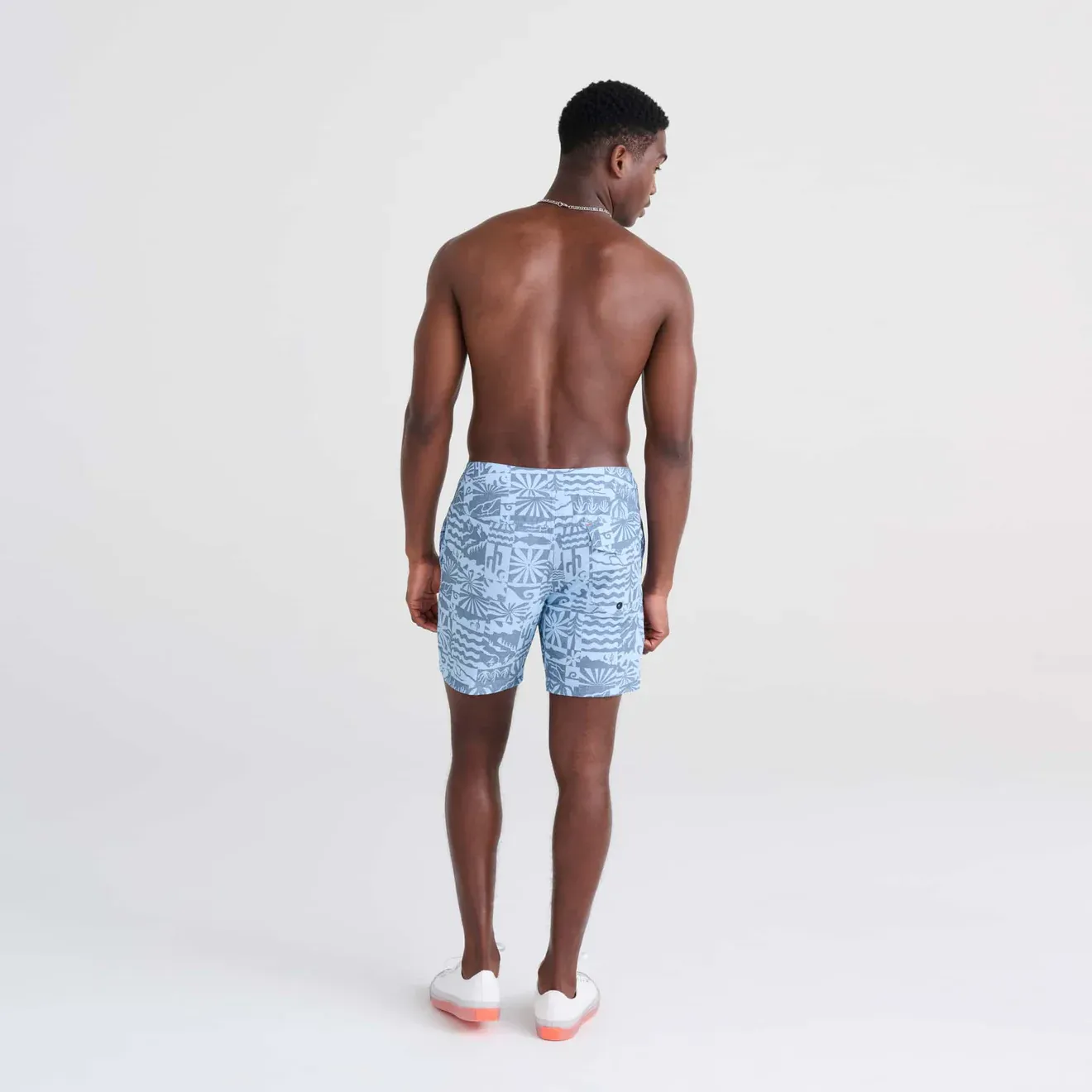 Saxx Mens Betawave 7" Swim Shorts -  West Coast - Chambray