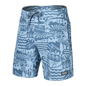 Saxx Mens Betawave 7" Swim Shorts -  West Coast - Chambray