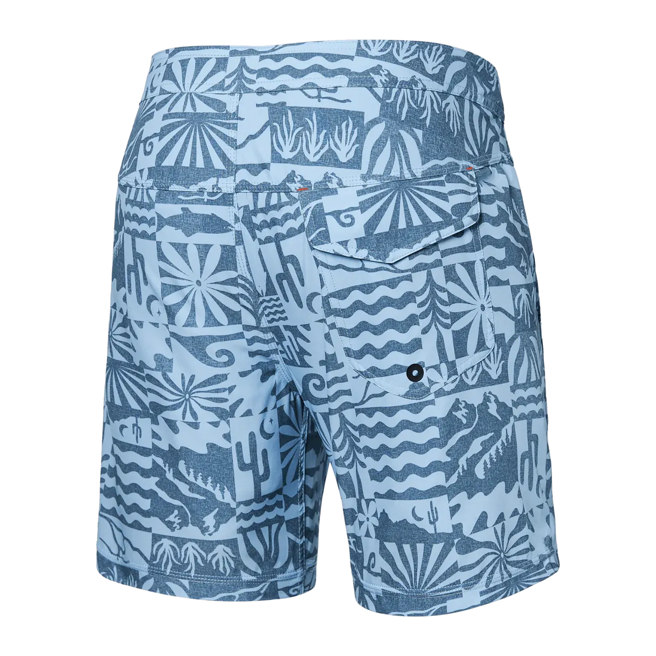 Saxx Mens Betawave 7" Swim Shorts -  West Coast - Chambray