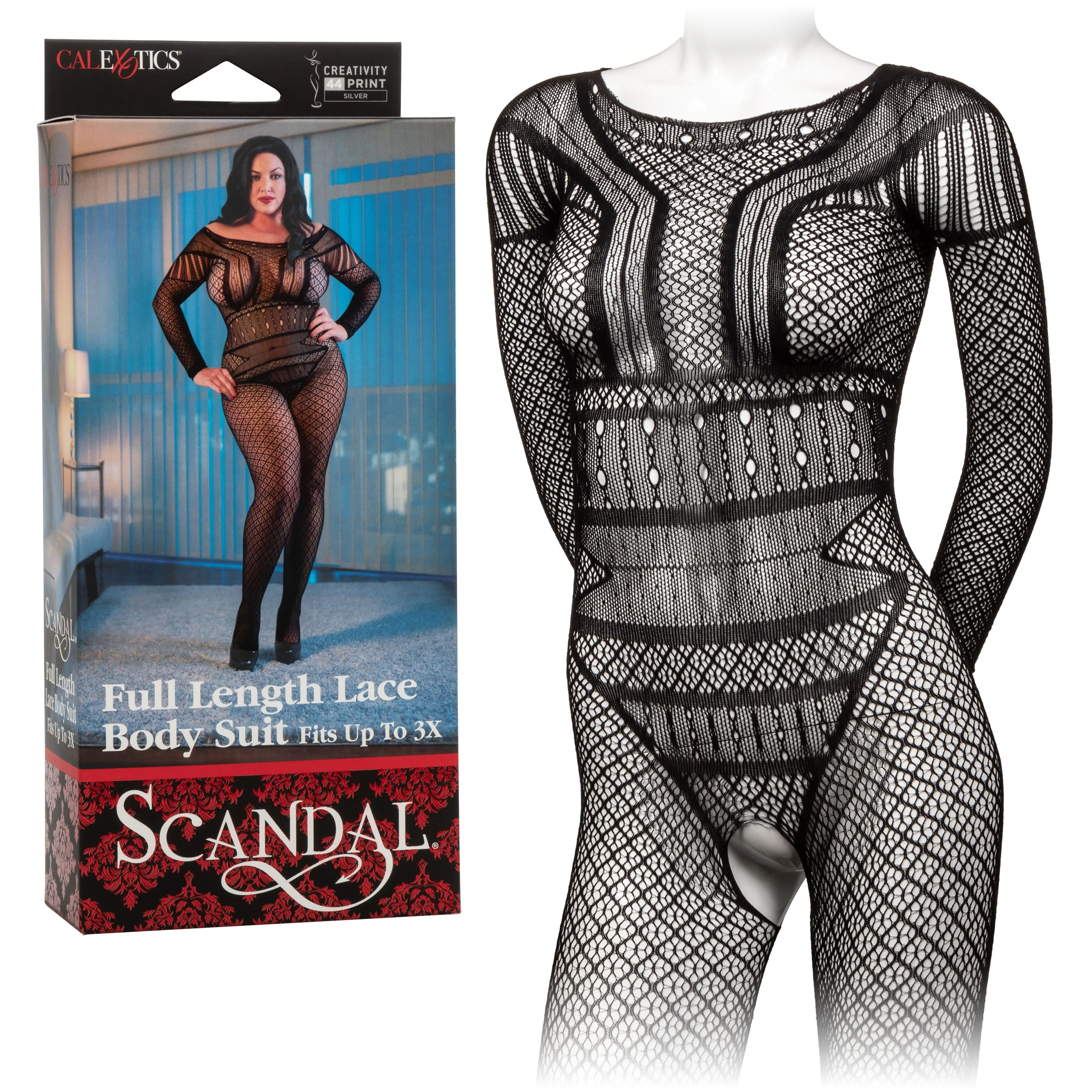 Scandal Plus Size Full Length Lace Body Suit Curvy Size