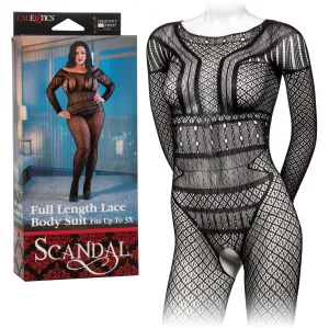 Scandal Plus Size Full Length Lace Body Suit Curvy Size