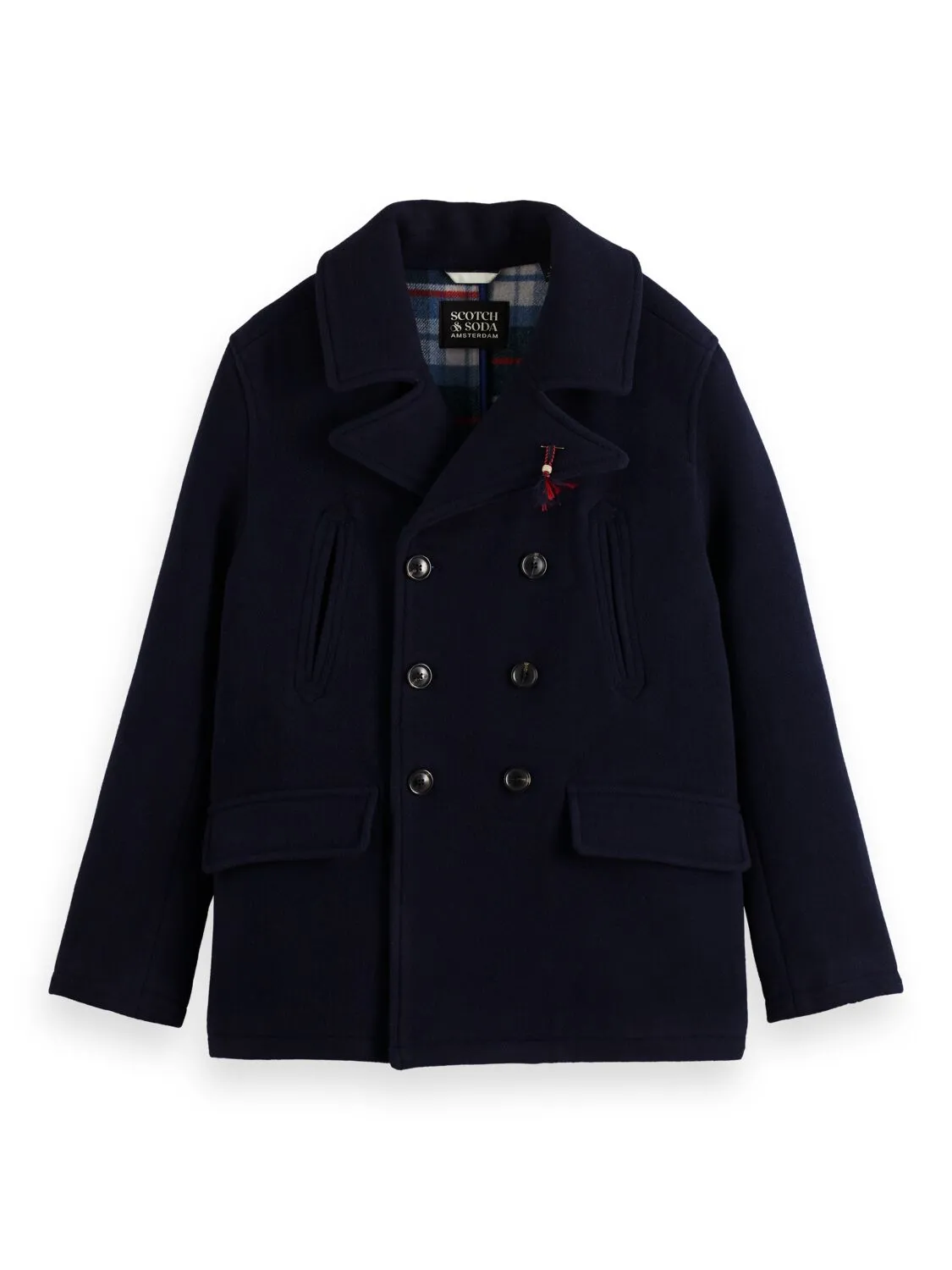 SCOTCH & SODA BONDED WOOL-BLEND PEACOAT 169103