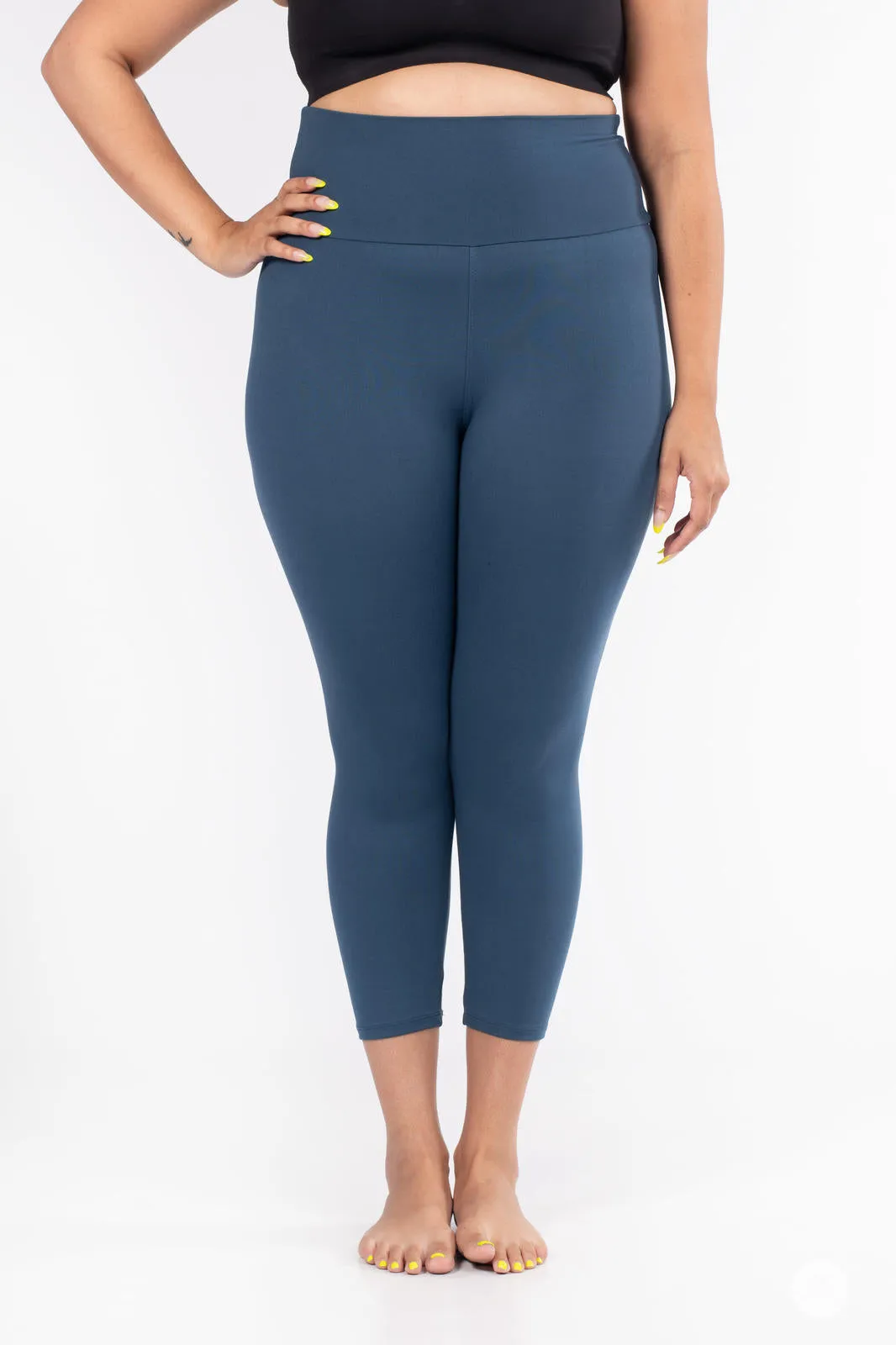 Seaport Blue High-Waisted Crops