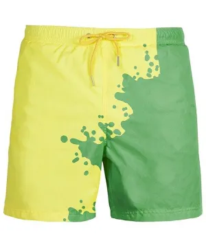 Sea'Sons - Green - Yellow | Color changing swim shorts